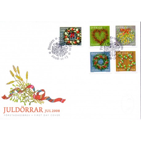 Sverige 2008. Julefrimærker. AFA nr. 2605-09, postfrisk stemplet  hæfte FDC parstykkke