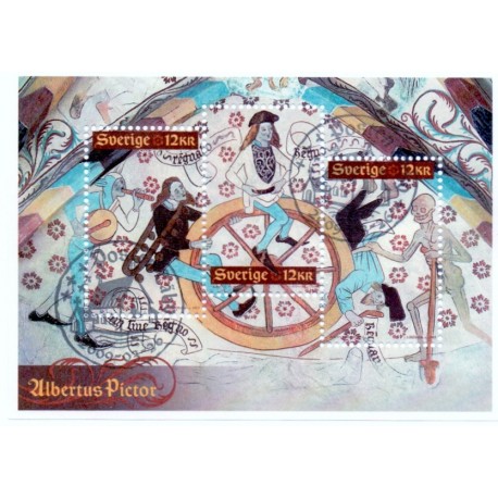 Sverige 2009. Albertus Pictor. AFA nr. 2639, postfrisk miniark stemplet  hæfte FDC parstykkke