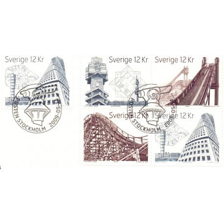 Sverige 2009. Svenske højdepunkter. AFA nr. 2652-55, postfrisk stemplet  hæfte FDC parstykkke