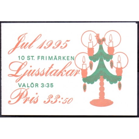 Sverige 1995. Julefrimærker, AFA 1845-8, postfrisk stemplet  hæfte FDC