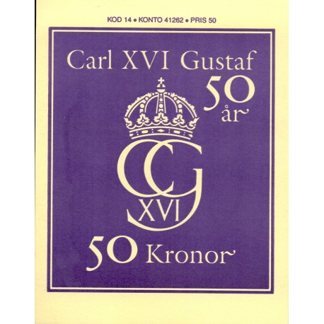 Sverige 1996. Kong Gustav 50 år. AFA 1861-64 postfrisk stemplet  hæfte FDC