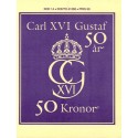 Sverige 1996. Kong Gustav 50 år. AFA 1861-64 postfrisk stemplet  hæfte FDC