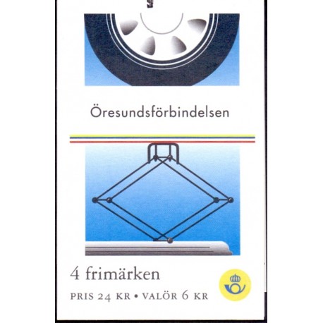 Sverige 2000. Øresundsforbindelsen. AFA 2107-09 postfrisk stemplet  hæfte FDC parstykkke