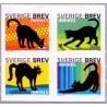 Sverige 2010. Katte. AFA nr. 2678-81, postfrisk  sammentryk stemplet  hæfte FDC parstykkke