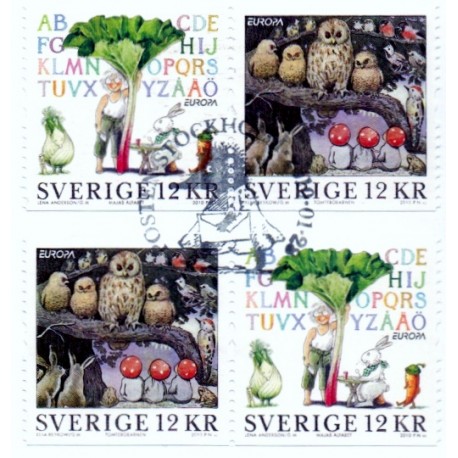 Sverige 2010. Europamærker / CEPT. AFA nr. 2682-83 postfrisk parstykker stemplet  hæfte FDC parstykkke