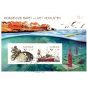 Sverige 2010. Norden ved havet. AFA nr. 2697 postfrisk miniark sammentryk stemplet  hæfte FDC parstykkke