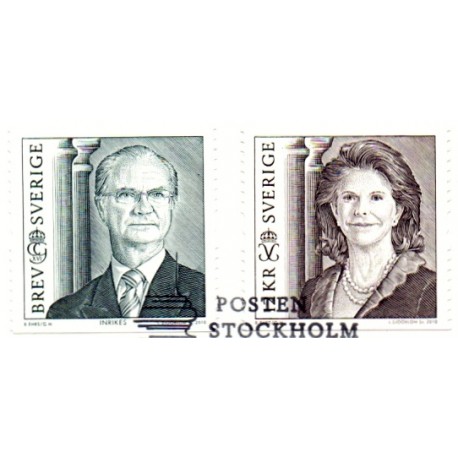 Sverige 2010. Kong Carl og Dr. Silvia. AFA nr. 2698-99 postfrisk stemplet  hæfte FDC parstykkke