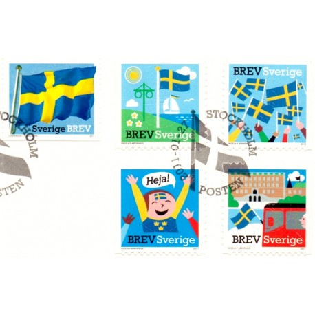Sverige 2011. Hilsenfrimærker. AFA nr. 2741-45 postfrisk  stemplet  hæfte FDC parstykkke