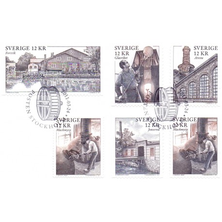 Sverige 2011. Driftmiljøer. AFA nr. 2753-57 postfrisk stemplet  hæfte FDC parstykkke