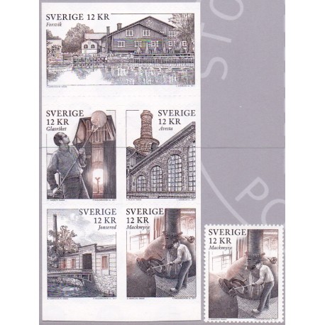 Sverige 2011. Driftmiljøer. AFA nr. 2753-57 postfrisk stemplet  hæfte FDC parstykkke