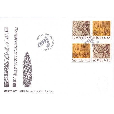 Sverige 2011. Europamærker / CEPT. AFA nr. 2759-60 postfrisk parstykker stemplet  hæfte FDC parstykkke