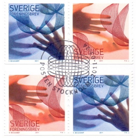 Sverige 2011. Netværk. AFA nr. 2766-67 postfrisk parstykker stemplet  hæfte FDC parstykkke