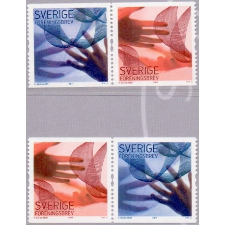 Sverige 2011. Netværk. AFA nr. 2766-67 postfrisk parstykker stemplet  hæfte FDC parstykkke