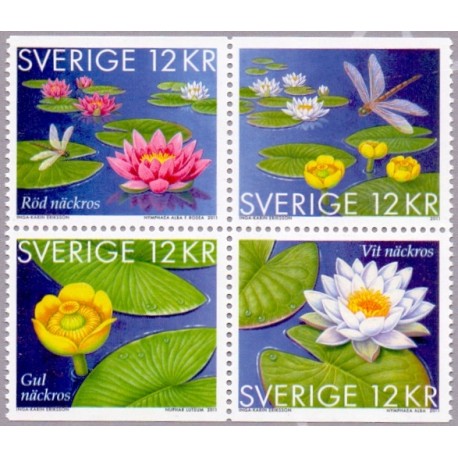 Sverige 2011. Åkander.  AFA nr. 2778-81 postfrisk sammnetryk stemplet  hæfte FDC parstykkke