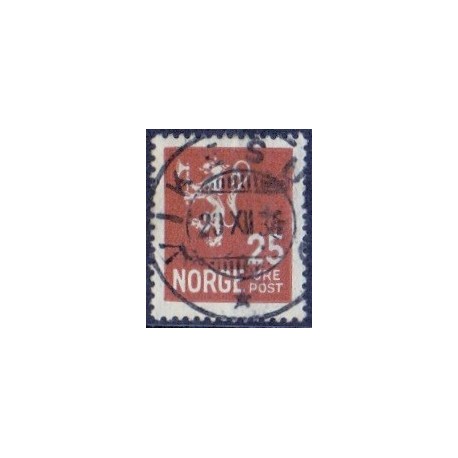 Norge 1927-8 25 Øre Løve Luksus stemplet