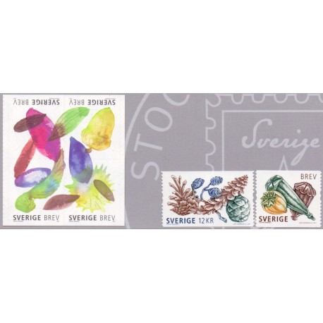 Sverige 2011. Frøgemmer. AFA nr. 2788-93 postfrisk stemplet  hæfte FDC parstykkke