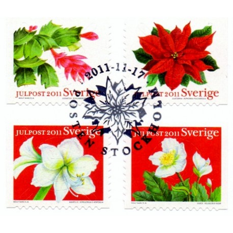 Sverige 2011. Julefrimærker. AFA nr. 2794-97 postfrisk   stemplet  hæfte FDC parstykkke