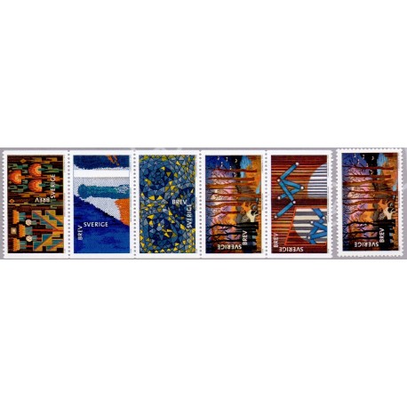 Sverige 2012. Tekstilkunst. AFA nr. 2858-62 postfrisk   stemplet  hæfte FDC parstykkke