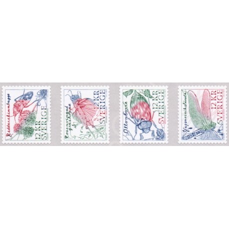 Sverige 2013. Indsekter. AFA nr. 2878-81 postfrisk stemplet  hæfte FDC parstykkke