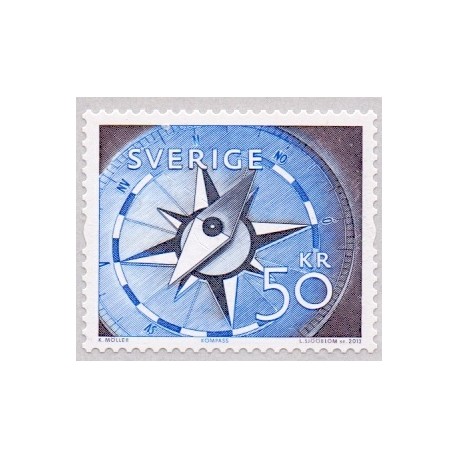 Sverige 2013. Kompas. AFA nr. 2896, postfrisk stemplet  hæfte FDC parstykkke