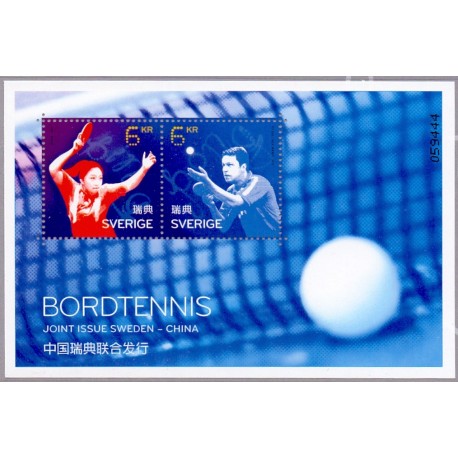 Sverige 2013. Bordtennis. AFA nr. 2920, postfrisk miniark stemplet  hæfte FDC parstykkke