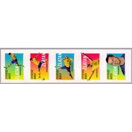 Sverige 2014. Zlatan Ibarhimovic. AFA nr. 2947-51, postfrisk  stemplet  hæfte FDC parstykkke