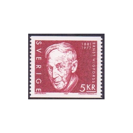 Sverige. 1981. Ernst Wigforss. AFA nr. 1138   postfrisk stemplet  hæfte FDC parstykkke