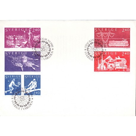 Sverige. 1981. Propagandaudgave, AFA nr. 1160-65 postfrisk stemplet  hæfte FDC parstykkke