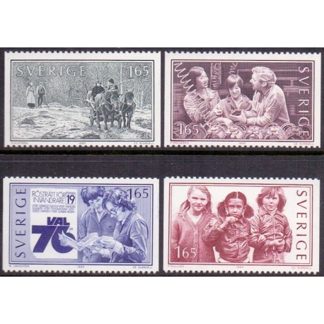 Sverige. 1982. Fredelig sameksistens, AFA nr. 1197-1200 postfrisk  stemplet  hæfte FDC parstykkke