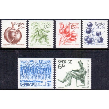 Sverige. 1983. Ny brugsudgave, AFA nr. 1215-20 postfrisk  stemplet  hæfte FDC parstykkke