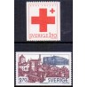Sverige. 1983. Røde kors, og Rigsdagsbygningen, AFA nr. 1243-44 postfriske  stemplet  hæfte FDC parstykkke SWEDEN