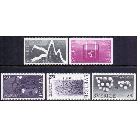 Sverige. 1983. Nobelpristager, AFA nr. 1250-54 postfrisk Stemplet hæfte FDC parstykkke SWEDEN
