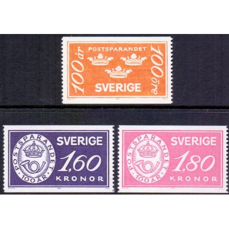 Sverige. 1984. Postsparekasse, AFA nr. 1261-63 postfrisk Stemplet hæfte FDC parstykkke SWEDEN