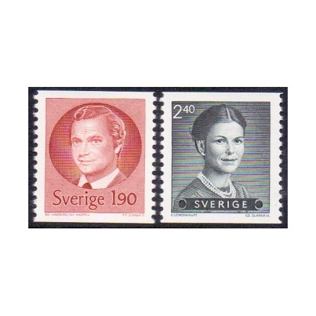 Sverige. 1984. Kong Carl & Dr. Silvia, AFA nr. 1264-65 postfrisk  Stemplet hæfte FDC parstykkke SWEDEN