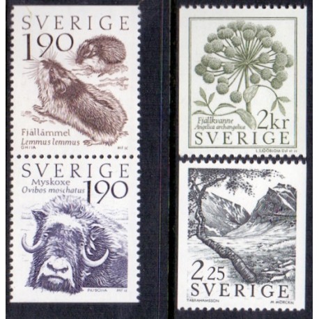 Sverige. 1984. Fauna og flora, AFA nr. 1266-69 postfrisk   Stemplet hæfte FDC parstykkke SWEDEN