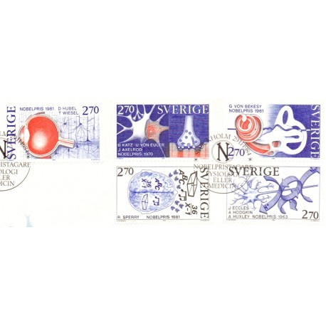 Sverige. 1984. Nobelpristager, AFA nr. 1295-99 postfrisk Stemplet hæfte FDC parstykkke SWEDEN **/o