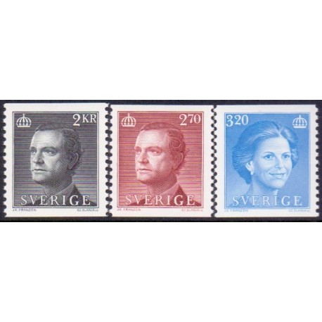 Sverige. 1985.Kong Carl & dr. Silvia. AFA nr. 1307-09 postfrisk  Stemplet hæfte FDC parstykkke SWEDEN **/o
