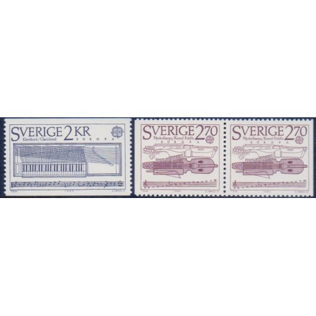 Sverige. 1985. Europamærker / CEPT. AFA nr. 1316-17 Cv-Ch. postfrisk   Stemplet hæfte FDC parstykkke SWEDEN **/o