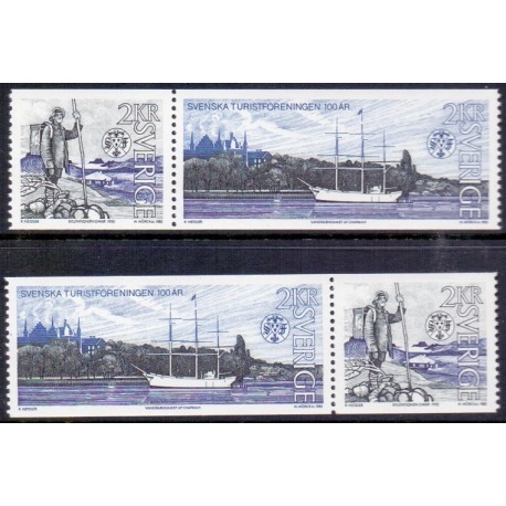 Sverige. 1985. Turistforeningen. AFA nr. 1320-21 postfrisk par Stemplet hæfte FDC parstykkke SWEDEN **/o