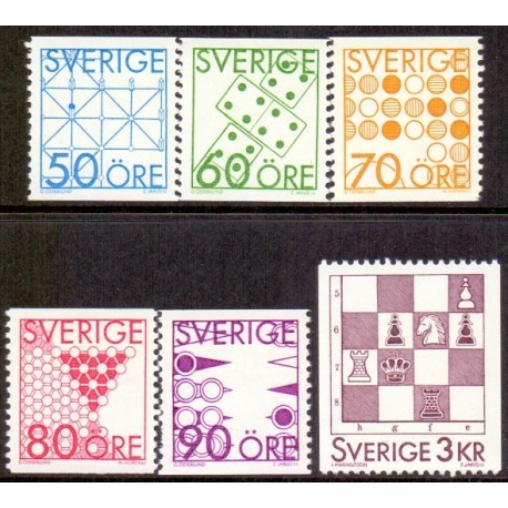 Sverige. 1985. Spil. AFA nr. 1338-43 postfrisk Stemplet hæfte FDC parstykkke SWEDEN **/o