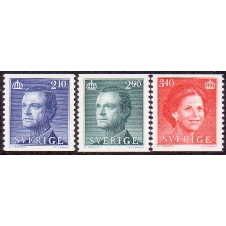 Sverige. 1986. Kong Carl & Dr. Silvia. AFA nr. 1353-55 postfrisk Stemplet hæfte FDC parstykkke SWEDEN **/o
