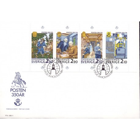 Sverige. 1986. Stockholmia. AFA nr. 1379-82 postfrisk miniark  Stemplet hæfte FDC parstykkke SWEDEN **/o