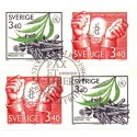Sverige. 1986. Fred og frihed. AFA nr. 1387-88 postfriske parstykker Stemplet hæfte FDC parstykkke SWEDEN **/o