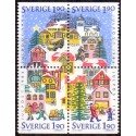 Sverige. 1986. Julefrimærker. AFA nr. 1394-97 postfrisk 4-blok   Stemplet hæfte FDC parstykkke SWEDEN **/o