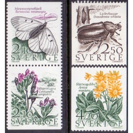 Sverige. 1987. Mark og eng. AFA nr. 1403-06 postfrisk   Stemplet hæfte FDC parstykkke SWEDEN **/o