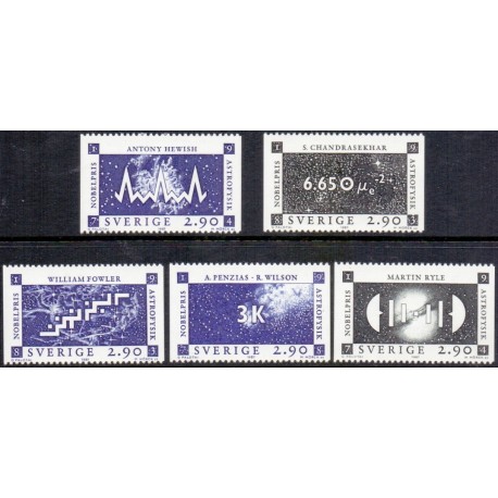 Sverige. 1987. Nobelpristager. AFA nr. 1431-35 postfrisk  Stemplet hæfte FDC parstykkke SWEDEN **/o
