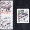 Sverige. 1988. Truede dyr fra kystområder. AFA nr. 1449-51 postfrisk Stemplet hæfte FDC parstykkke SWEDEN **/o