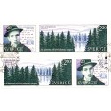 Sverige. 1988. Dan Anderssons fødsel. AFA nr. 1465-66 postfriske parstykker   Stemplet hæfte FDC parstykkke SWEDEN **/o