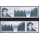 Sverige. 1988. Dan Anderssons fødsel. AFA nr. 1465-66 postfriske parstykker   Stemplet hæfte FDC parstykkke SWEDEN **/o