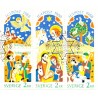 Sverige. 1988. Julefrimærker. AFA nr. 1470-75 postfrisk 6-blok Stemplet hæfte FDC parstykkke SWEDEN **/o